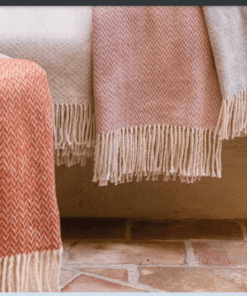 Plaids para sofás multiusos en algodon con dibujo en espiga modelo Marina de Pielsa