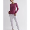 Pijama invernal de mujer de la marca Selmark en dos piezas con camiseta cuello redondo y pantalón a cuadros
