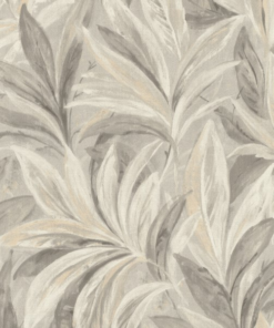 papel pintado vinílico con diseño de hojas moderno y elegante fácil de instalar en tonos grises