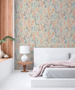 papel pintado vintage floral en acuarela, ideal para decorar con estilo.Fácil instalación y alta calidad.