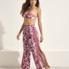 Pantalón palazzo color fresa de Selmark modelo BM275, de tejido ligero y caída fluida, ideal para mujer en primavera-verano