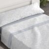 Juego de sábanas azul Burrito Blanco modelo Tela Dorvel 870, compuesto por sábana encimera, bajera ajustable y funda de almohada, tejido mezcla algodón y poliéster, diseño liso elegante.