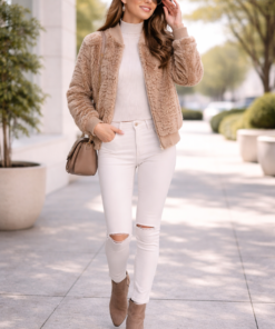 Chaqueta Teddy Camel