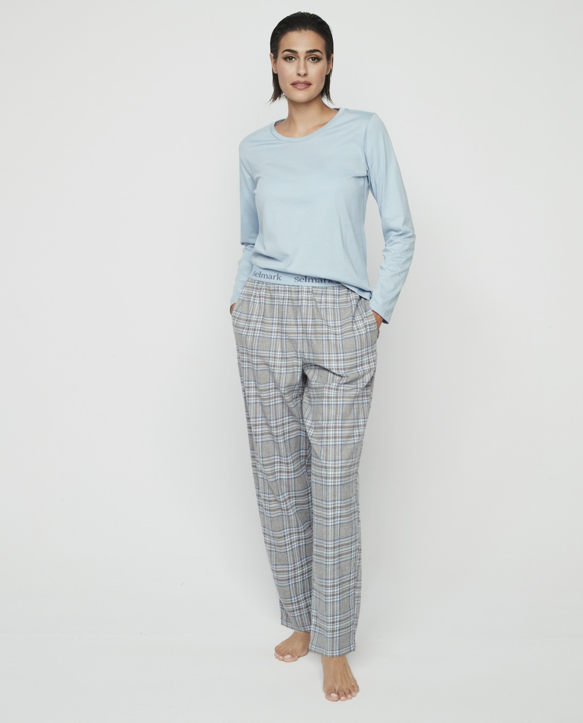 Pijama cuadros azules - Imagen 4