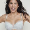Sujetador push up negro de encaje Ref. 31313 Colección Manuela, escote profundo, copas B y C, sujetador mujer realce y sujeción