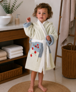 Albornoz Infantil Racoon 100% Algodón – Rizo Basic