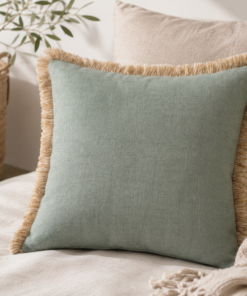 Funda de cojín Creta con flecos 45x45 cm – Sandeco