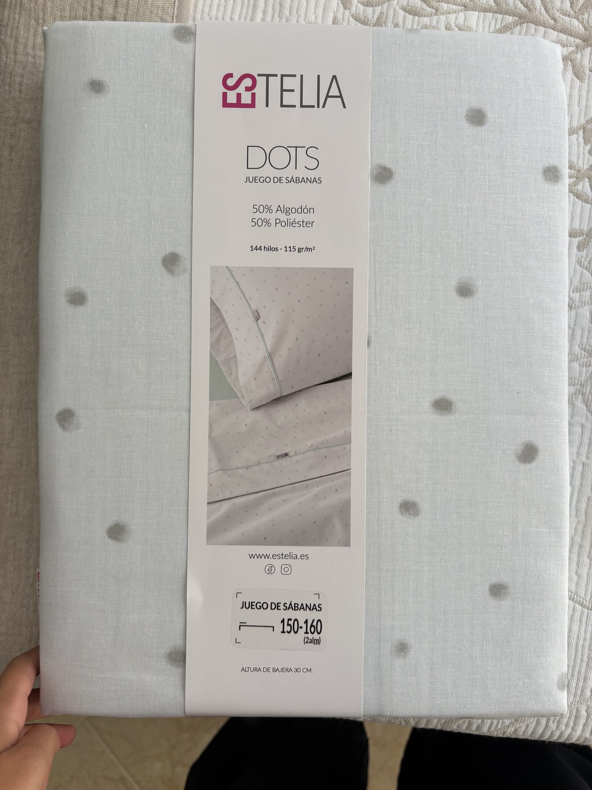 Juego de Sábanas Estelia DOTS Aqua 50% Algodón 50% Poliéster – 144 Hilos - Imagen 3