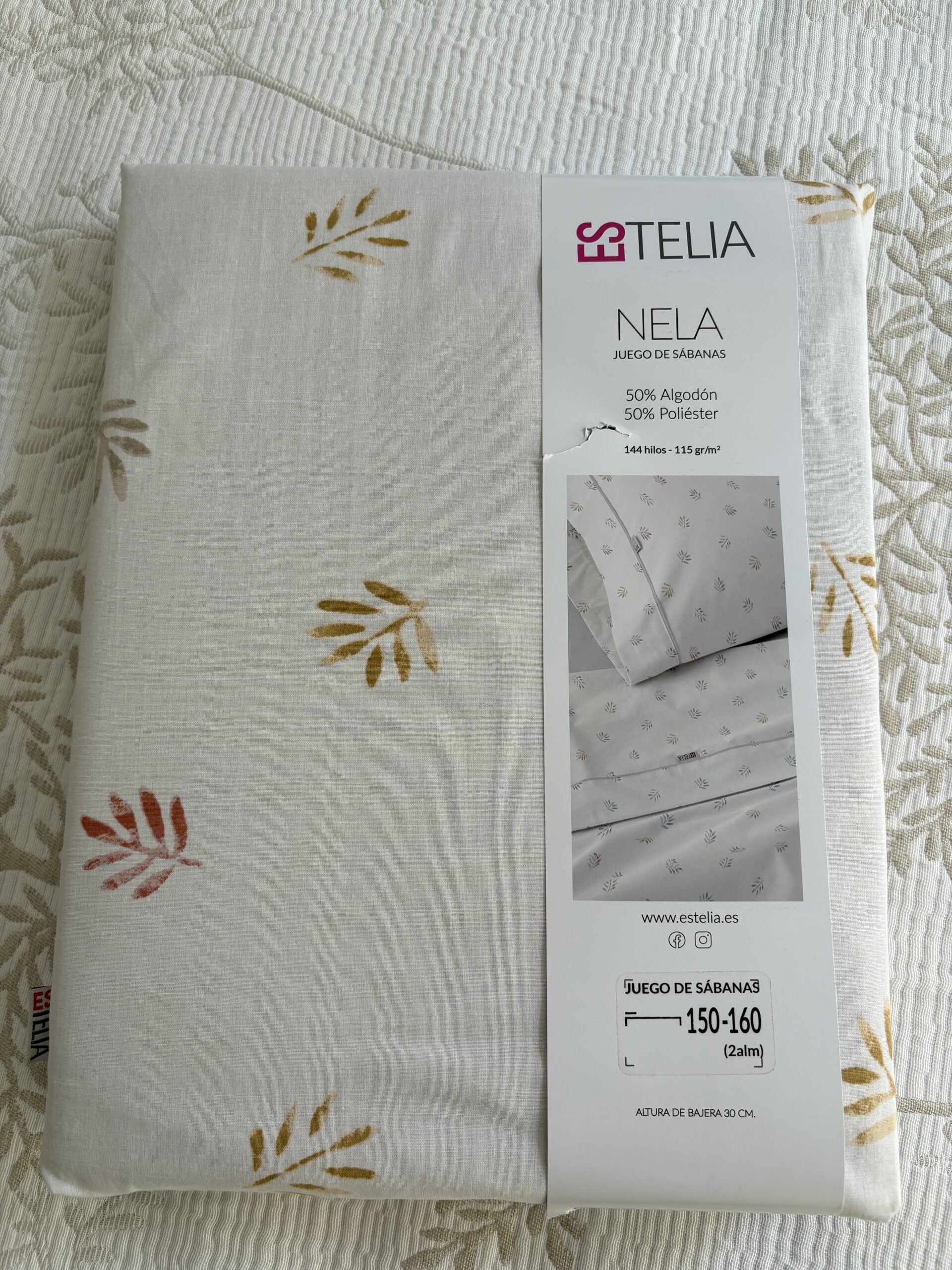 Juego de sábanas Estelia Nela 50% algodón – 50% poliéster - Imagen 3