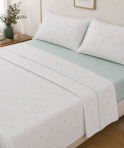 Juego de Sábanas Estelia DOTS Aqua 50% Algodón 50% Poliéster – 144 Hilos