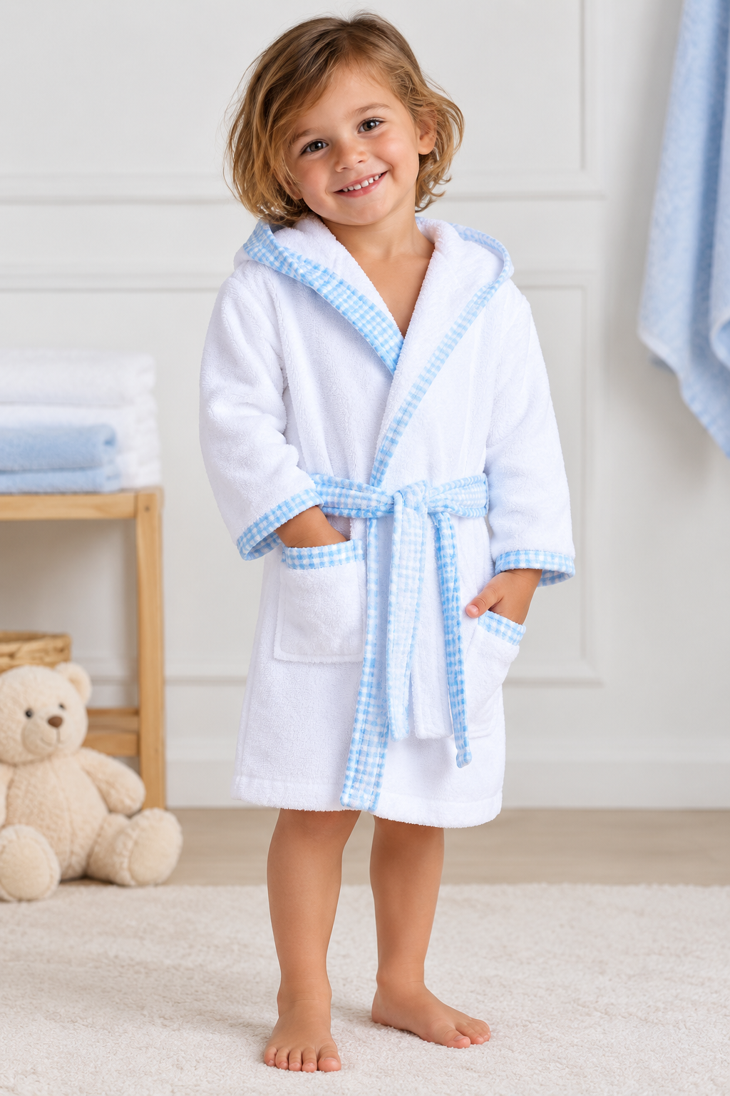 Albornoz Infantil Petit Vichy - Imagen 5