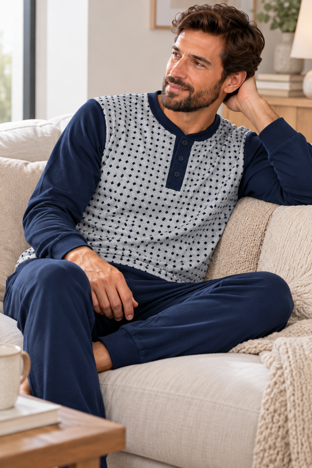 pijama de invierno de hombre modelo james