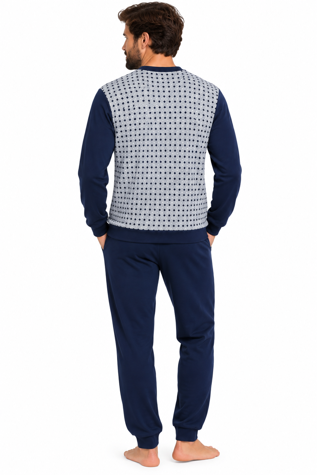 pijama de hombre invierno de algodon modelo james