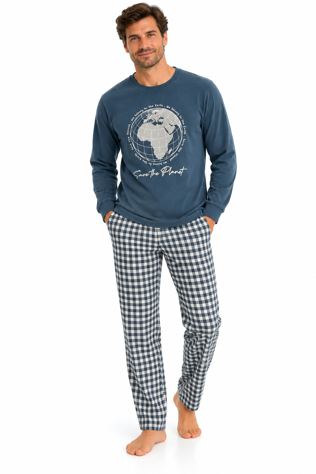 pijama de invierno hombre Dormen estampado planeta