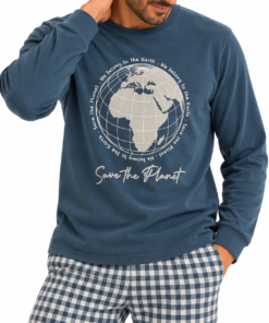 pijama de invierno de hombre Dormen con estampado de planeta